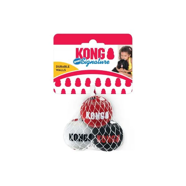 KONG Signature Sport Bolde S 3 stk 5 cm - holdbare bolde til hunde
